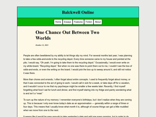 Essays/OneChance screenshot