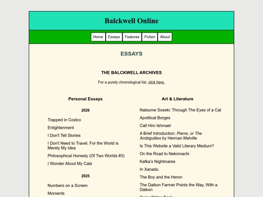 Main/Essays screenshot