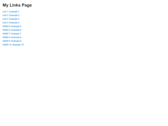 links screenshot