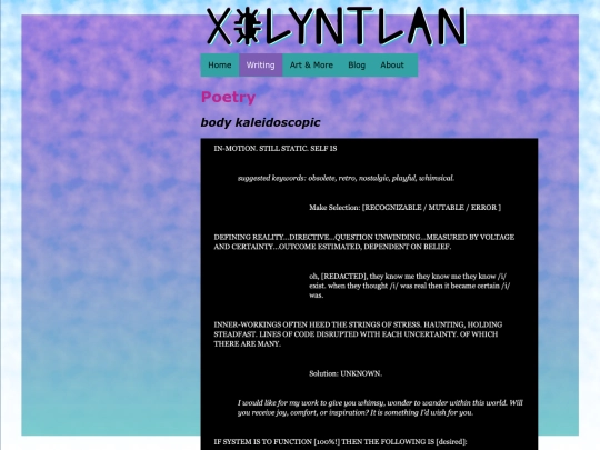 writing screenshot