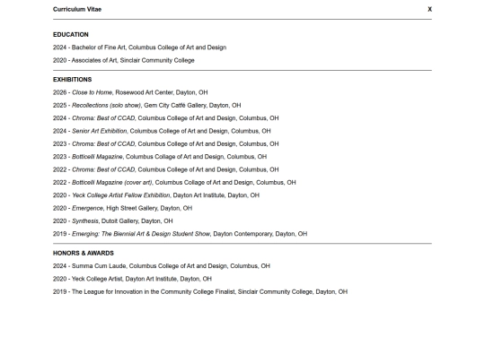 page/CV screenshot