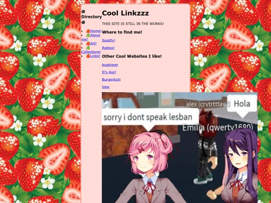 Links screenshot
