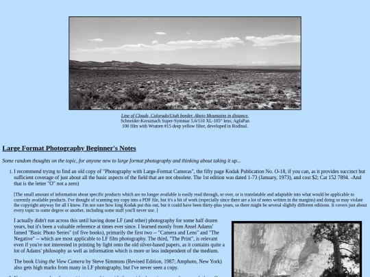 4x5LFphotography/4x5BeginnerNotes screenshot