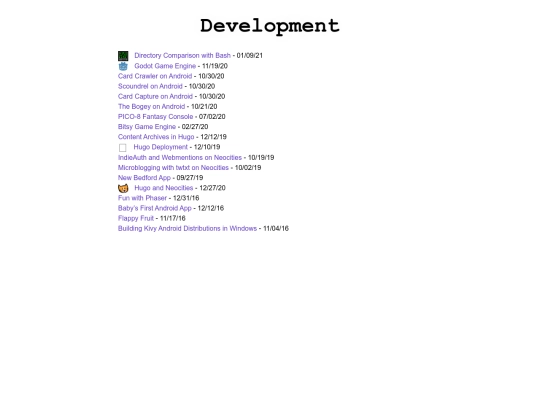 categories/development screenshot