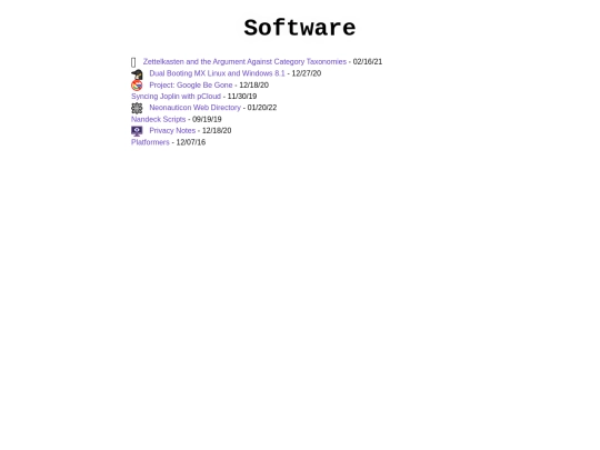categories/software screenshot