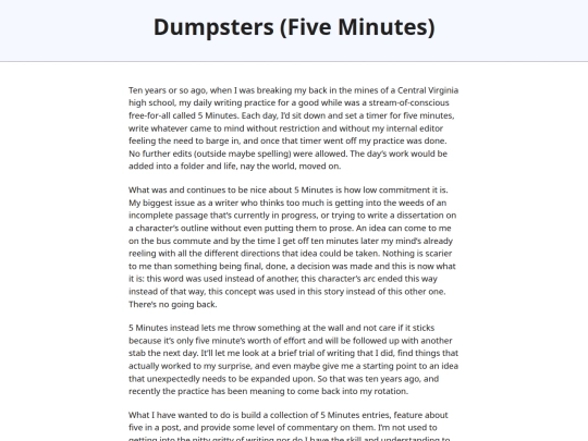 five-minutes/dumpsters-blast screenshot