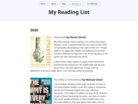 reading-list screenshot