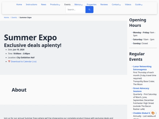 events/summer-expo screenshot