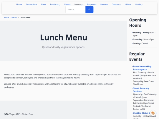 menus/lunch screenshot