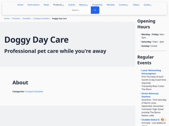 products/doggy-day-care screenshot