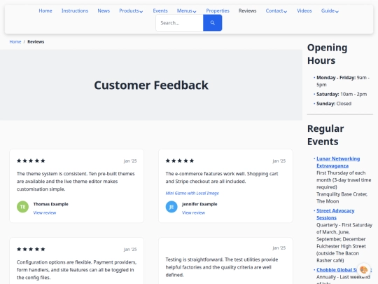 reviews screenshot