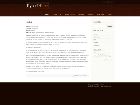 fanfiction/unclean screenshot