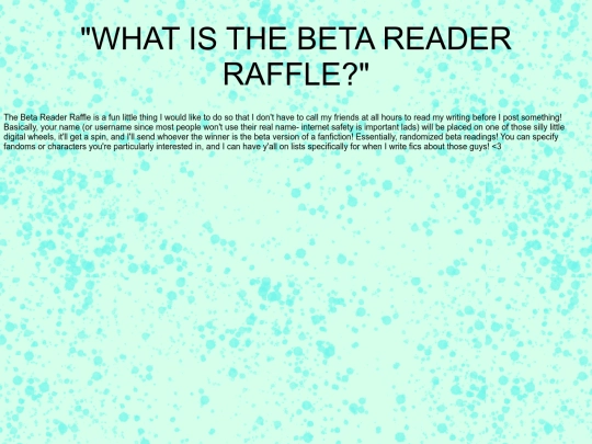 WhatistheBetaReaderRaffle screenshot