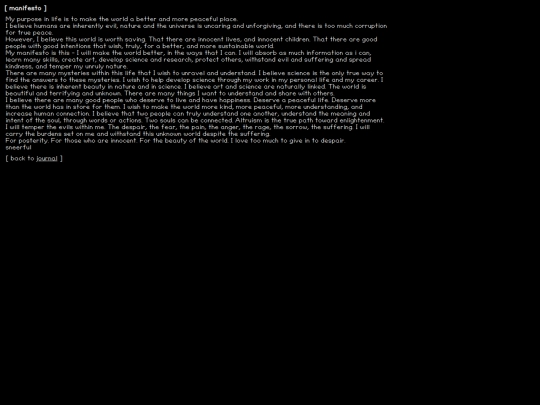 subpages/journal/writing/manifesto screenshot