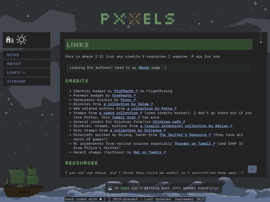 links screenshot