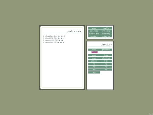 pastentries screenshot