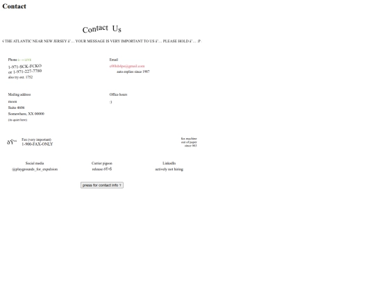 pages/contact screenshot