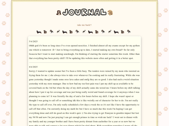 journal screenshot