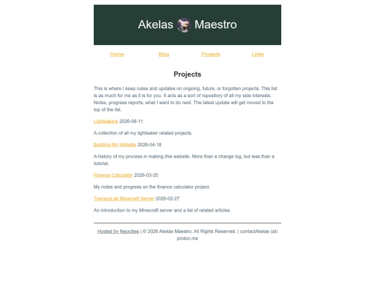 projects screenshot