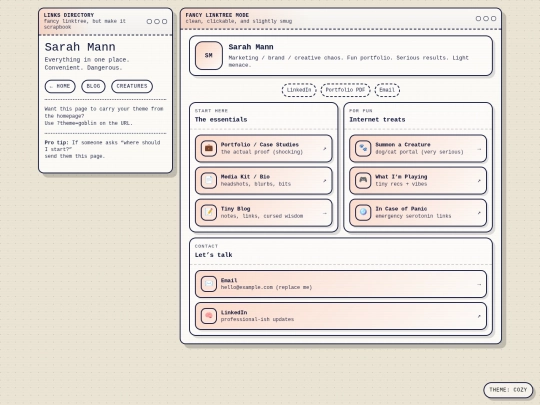 links screenshot