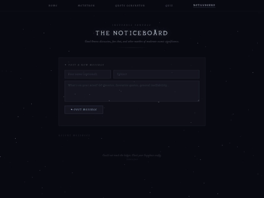messageboard screenshot