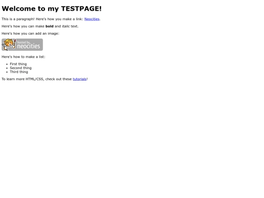 testpage screenshot