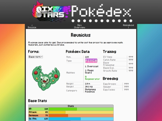 SixStars/pokedex/reuniclus screenshot