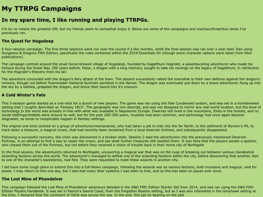 Campaigns screenshot