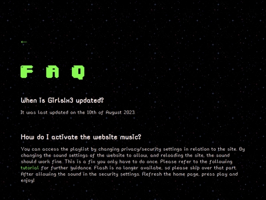 faq screenshot