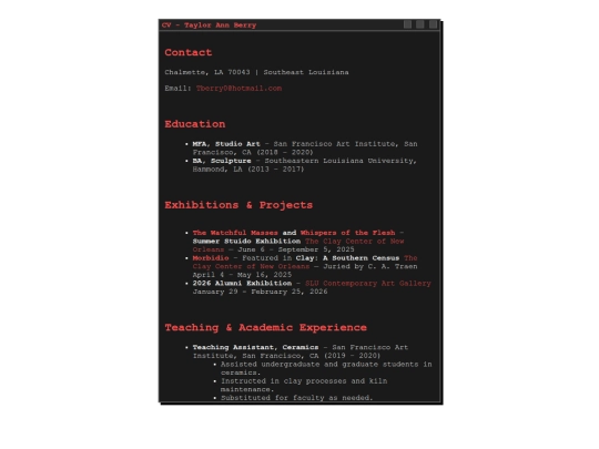 CV screenshot