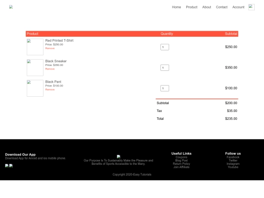 cart screenshot