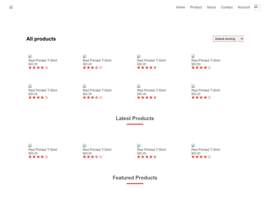 products screenshot