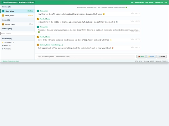 html/icq screenshot