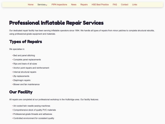 categories/repairs screenshot