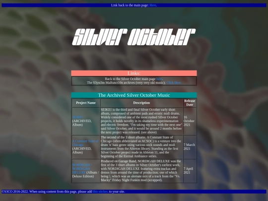 silveroctoberarchives screenshot