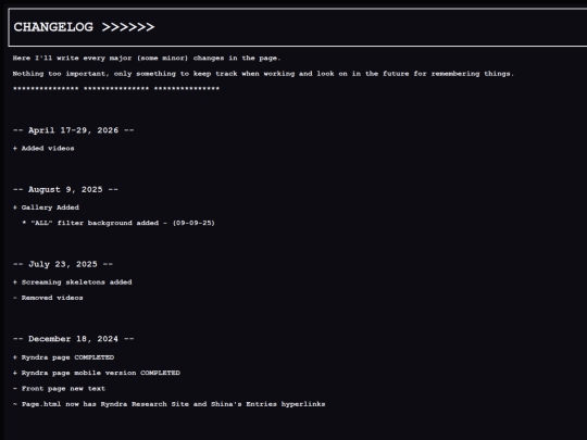 changelog screenshot