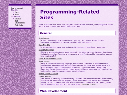 links/programming screenshot
