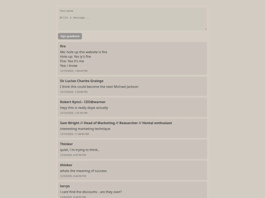 guestbook screenshot