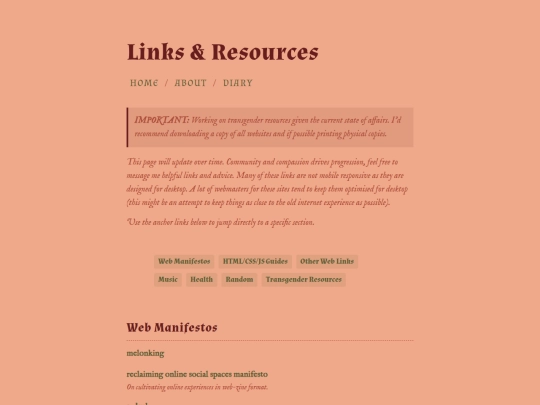 links screenshot