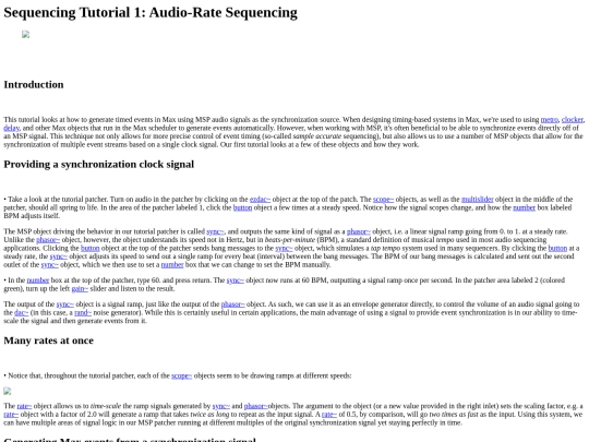 maxmsp/MaxMSP/Sequencing Tutorial 1 Audio-Ra screenshot