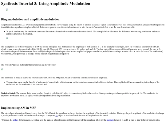 maxmsp/MaxMSP/Synthesis Tutorial 3 Using Amp screenshot