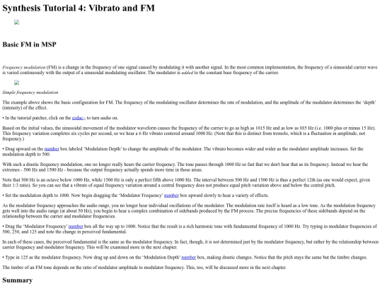 maxmsp/MaxMSP/Synthesis Tutorial 4 Vibrato a screenshot