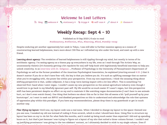 2023/09/10/weekly-recap screenshot
