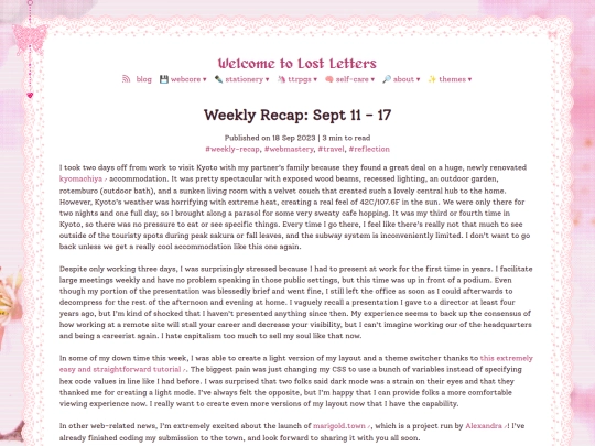 2023/09/18/weekly-recap screenshot