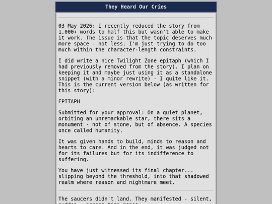 short.stories/shorts/they.heard.our.cries screenshot