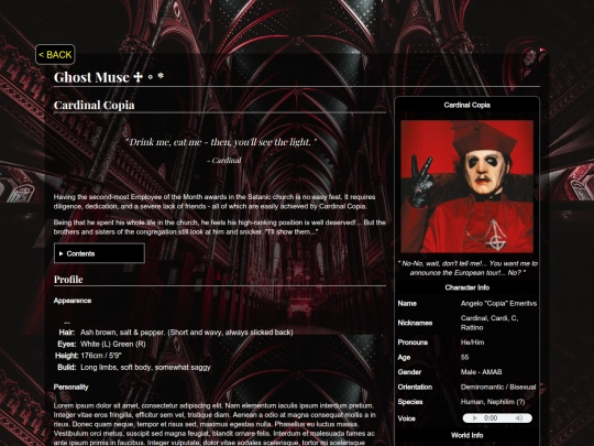 muses/ghost/cardinal screenshot