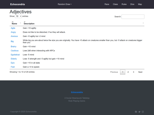 Adjectives screenshot