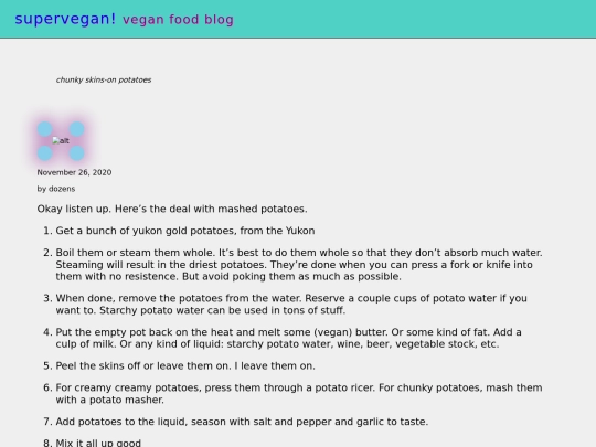 posts/mashed-potatoes screenshot