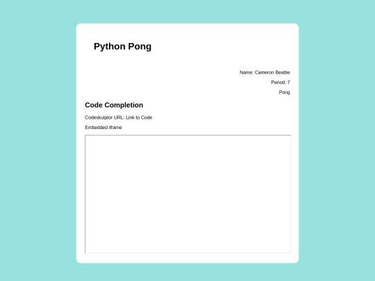 python/pythonPong screenshot