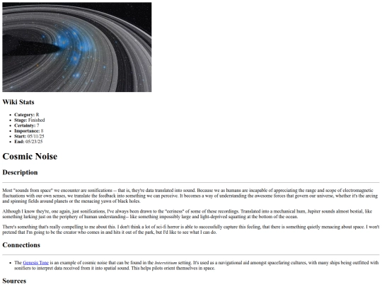 Panels/cosmicnoise screenshot